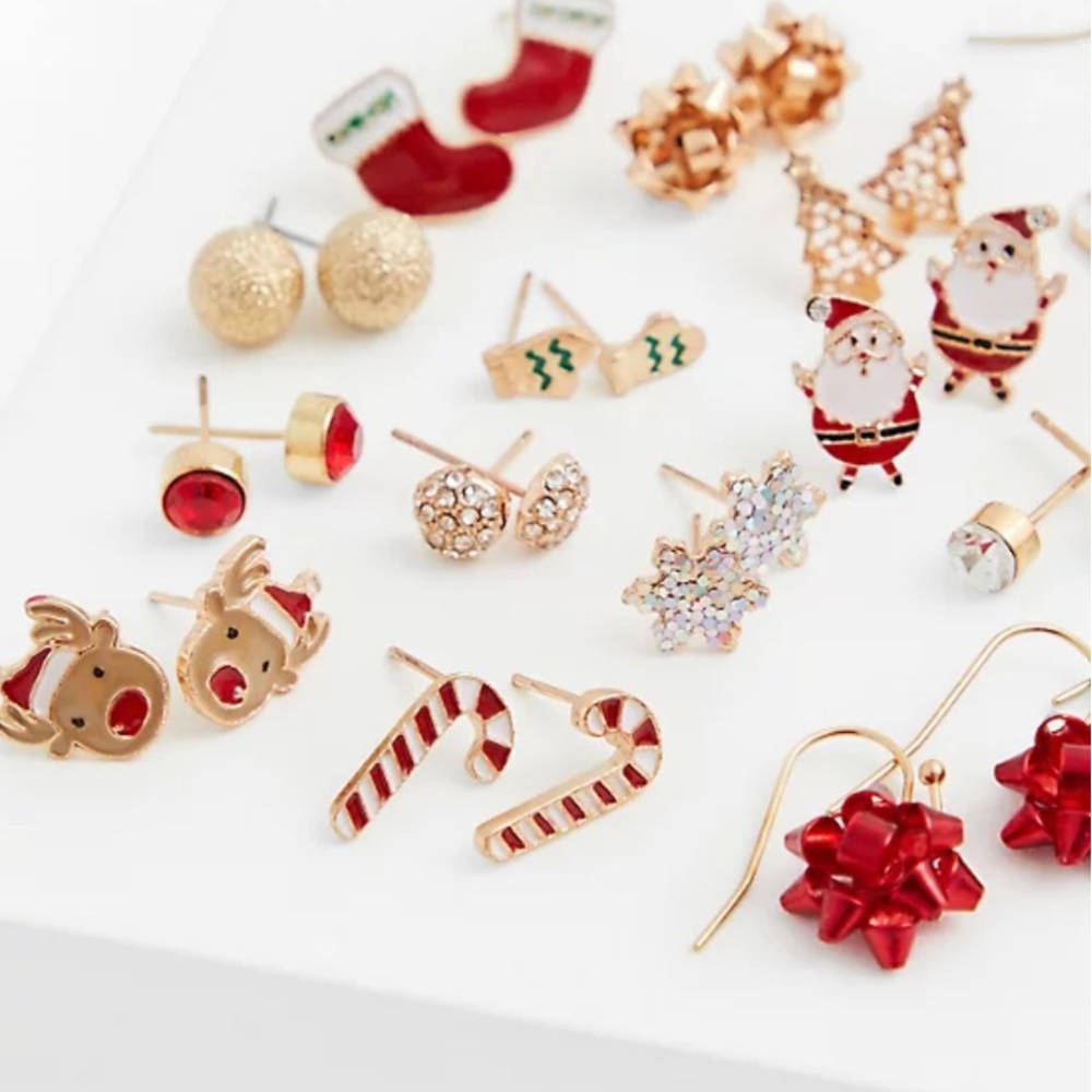 Torrid Women’s Gold Tone Earrings Sets of 2 Holiday & Geometric Stud Set - Picture 7 of 8